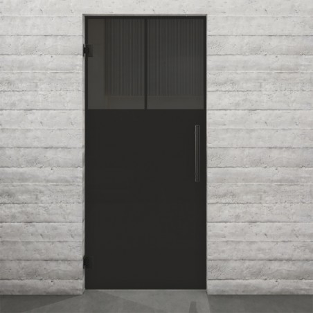 Pendeltür Loft Schwarzlack 25 Auf Grauglas-modernes Zuhause