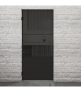 Pendeltür Loft Schwarzlack 33 Auf Grauglas-modernes Zuhause
