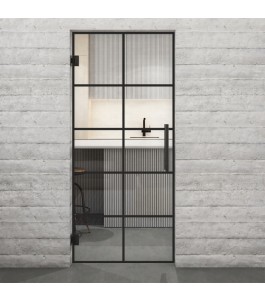 Pendeltür Loft Schwarzlack 05 Auf Klarglas-modernes Zuhause