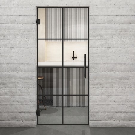 Pendeltür Loft Schwarzlack 06 Auf Klarglas-modernes Zuhause