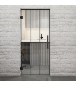 Pendeltür Loft Schwarzlack 12 Auf Klarglas-modernes Zuhause
