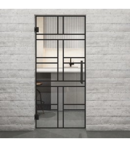 Pendeltür Loft Schwarzlack 13 Auf Klarglas-modernes Zuhause