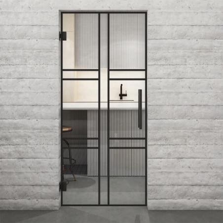 Pendeltür Loft Schwarzlack 14 Auf Klarglas-modernes Zuhause