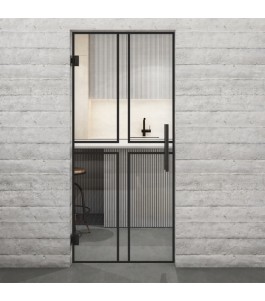 Pendeltür Loft Schwarzlack 15 Auf Klarglas-modernes Zuhause