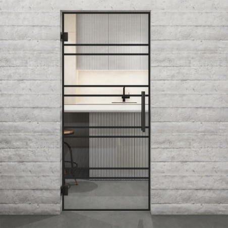 Pendeltür Loft Schwarzlack 16 Auf Klarglas-modernes Zuhause