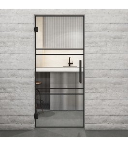 Pendeltür Loft Schwarzlack 17 Auf Klarglas-modernes Zuhause