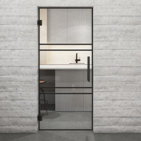Pendeltür Loft Schwarzlack 17 Auf Klarglas-modernes Zuhause
