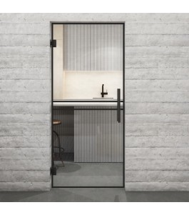 Pendeltür Loft Schwarzlack 18 Auf Klarglas-modernes Zuhause