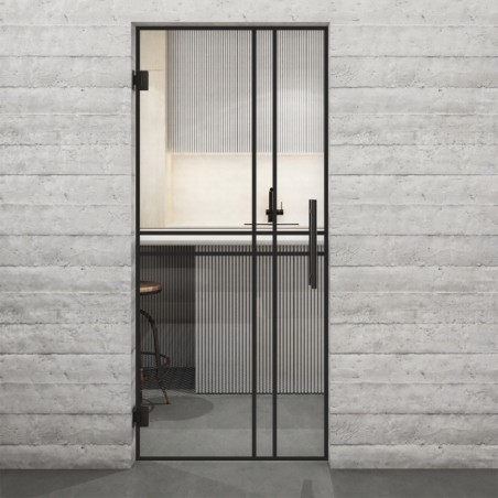 Pendeltür Loft Schwarzlack 21 Auf Klarglas-modernes Zuhause