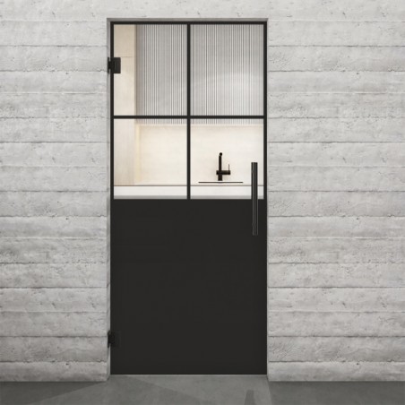 Pendeltür Loft Schwarzlack 24 Auf Klarglas-modernes Zuhause