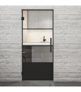 Pendeltür Loft Schwarzlack 32 Auf Klarglas-modernes Zuhause
