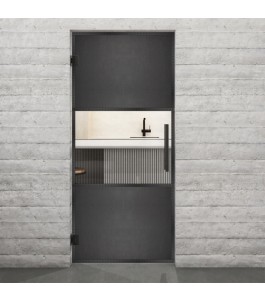 Pendeltür Loft Schwarzeisen Genietet 27 Auf Klarglas