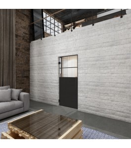 Pendeltür Loft Schwarzlack 22 Auf Klarglas-modernes Zuhause