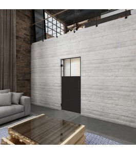Pendeltür Loft Schwarzlack 25 Auf Klarglas-modernes Zuhause