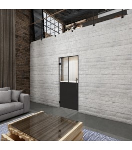 Pendeltür Loft Schwarzlack 26 Auf Klarglas-modernes Zuhause