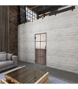 Pendeltür Loft Rosteisen Genietet 18 Blickdicht