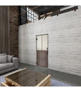 Pendeltür Loft Rosteisen Genietet 20 Blickdicht