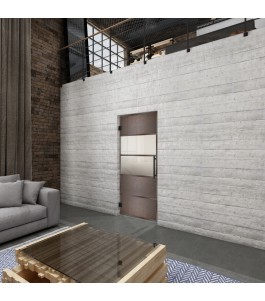 Pendeltür Loft Rosteisen Genietet 25 Blickdicht