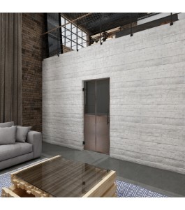 Pendeltür Loft Rosteisen Genietet 20 Auf Grauglas
