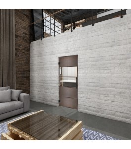 Pendeltür Loft Rosteisen Genietet 25 Auf Klarglas