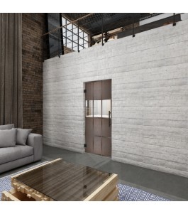 Pendeltür Loft Rosteisen Genietet 32 Auf Klarglas