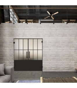 Pendeltür Loft Schwarzlack 03 Blickdicht - modernes Zuhause