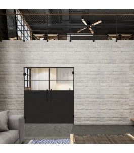 Pendeltür Loft Schwarzlack 22 Auf Klarglas-modernes Zuhause