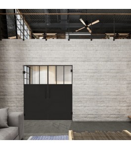 Pendeltür Loft Schwarzlack 29 Auf Klarglas-modernes Zuhause