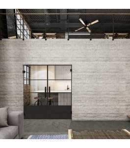 Pendeltür Loft Schwarzlack 32 Auf Klarglas-modernes Zuhause