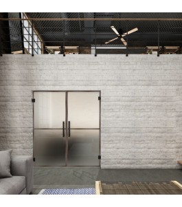 Pendeltür Loft Rosteisen Genietet 04 Blickdicht
