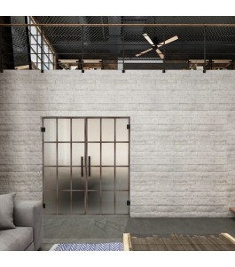 Pendeltür Loft Rosteisen Genietet 10 Blickdicht