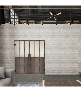 Pendeltür Loft Rosteisen Genietet 24 Blickdicht