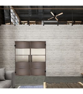 Pendeltür Loft Rosteisen Genietet 25 Blickdicht