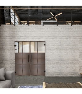 Pendeltür Loft Rosteisen Genietet 19 Auf Klarglas