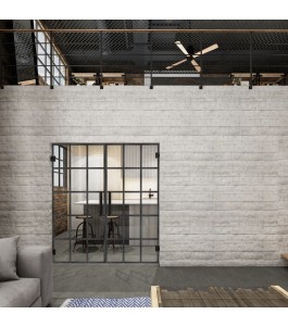 Pendeltür Loft Schwarzeisen Genietet 09 Auf Klarglas