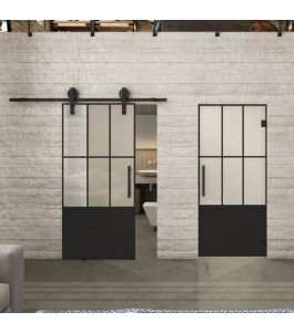 Pendeltür Loft Schwarzlack 03 Blickdicht - modernes Zuhause