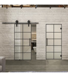Pendeltür Loft Schwarzlack 05 Blickdicht - modernes Zuhause