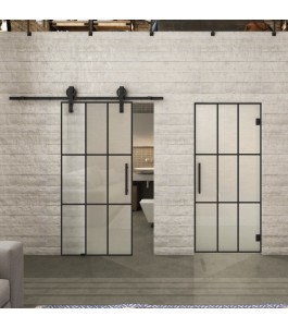 Pendeltür Loft Schwarzlack 11 Blickdicht - modernes Zuhause