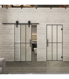 Pendeltür Loft Schwarzlack 12 Blickdicht - modernes Zuhause