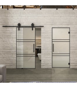 Pendeltür Loft Schwarzlack 17 Blickdicht - modernes Zuhause