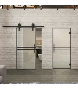 Pendeltür Loft Schwarzlack 18 Blickdicht - modernes Zuhause