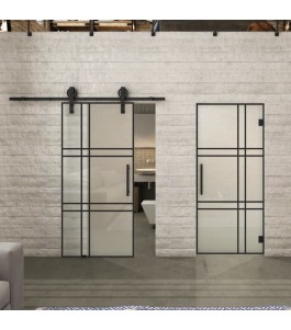 Pendeltür Loft Schwarzlack 20 Blickdicht - modernes Zuhause