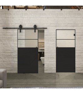 Pendeltür Loft Schwarzlack 22 Blickdicht - modernes Zuhause