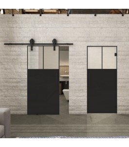 Pendeltür Loft Schwarzlack 25 Blickdicht - modernes Zuhause