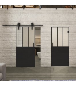 Pendeltür Loft Schwarzlack 30 Blickdicht - modernes Zuhause