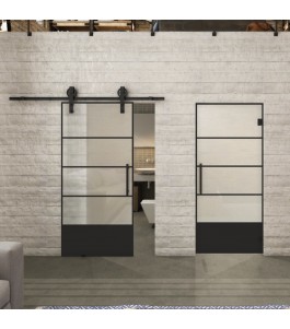 Pendeltür Loft Schwarzlack 31 Blickdicht - modernes Zuhause