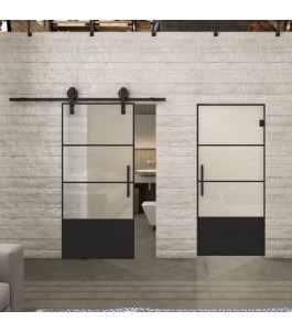 Pendeltür Loft Schwarzlack 32 Blickdicht - modernes Zuhause