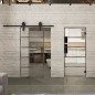 Pendeltür Loft Rosteisen Genietet 01 Auf Klarglas Pendeltür Loft Rosteisen Genietet 01 Auf Klarglas