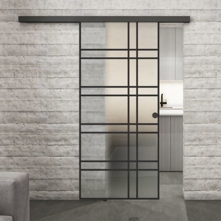 Glasschiebetür BLACK-LINE Loft Schwarzlack 19 Blickdicht