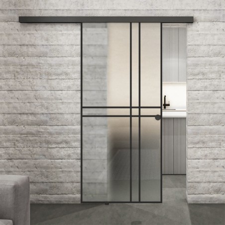 Glasschiebetür BLACK-LINE Loft Schwarzlack 21 Blickdicht